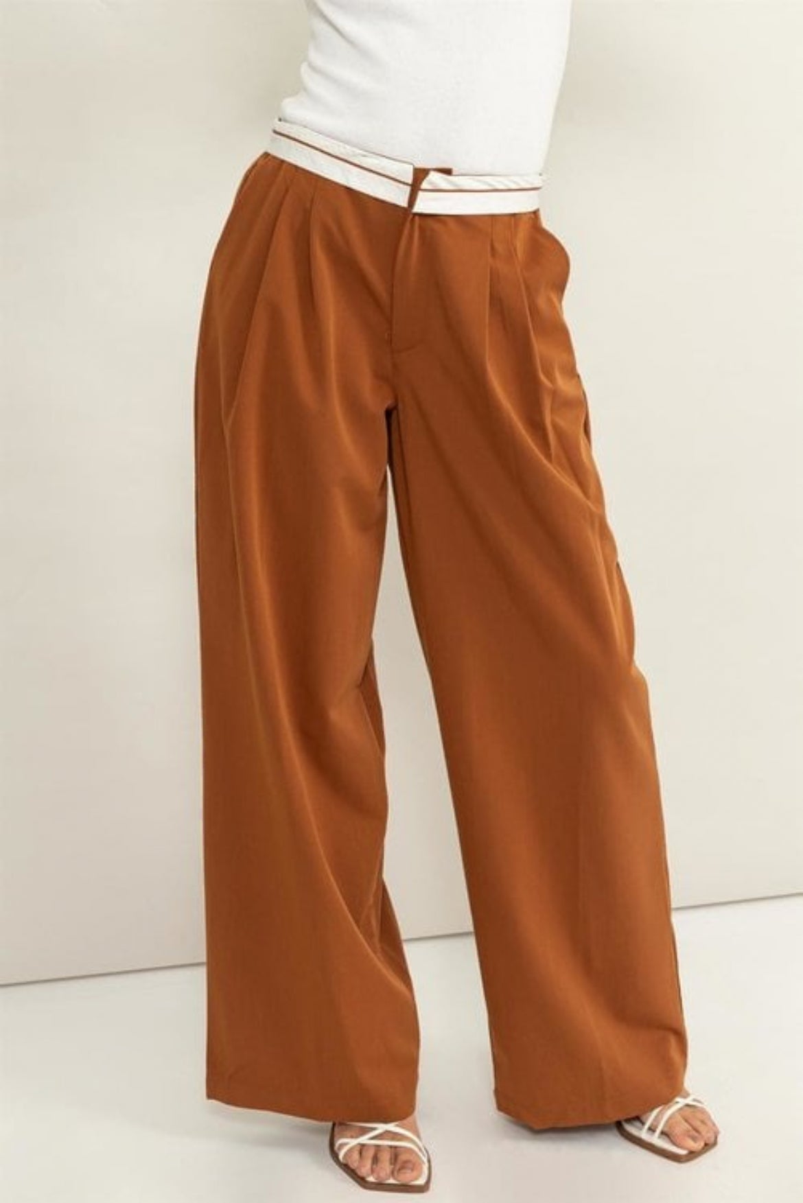 High Waisted Wide - Leg Trousers