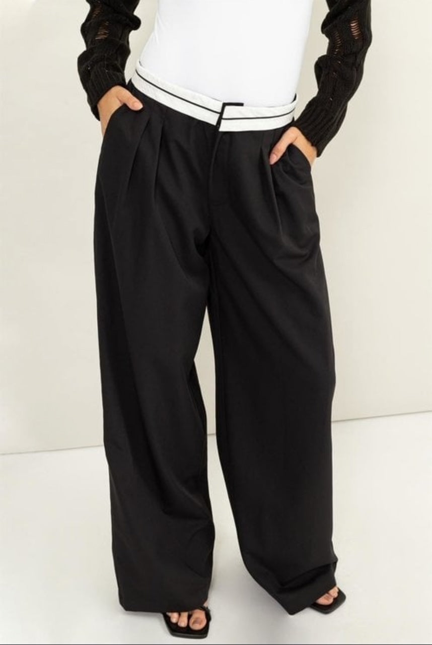 High Waisted Wide - Leg Trousers