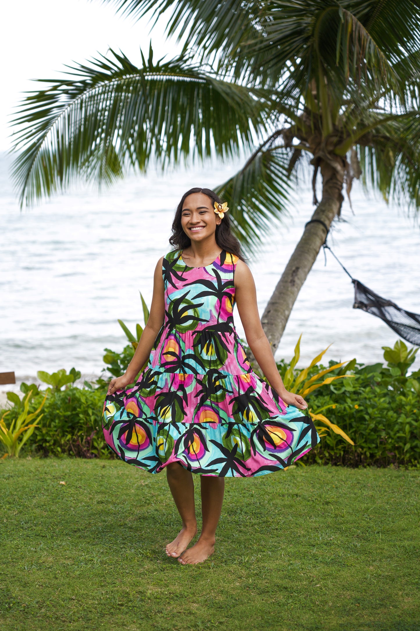 Three tiered Lizzie Style (Short Length) - Fiji Sunsets Print.